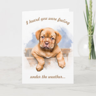 Carte Joli Chiot Espère Que Vous Vous Sentez Mieux Se Bi