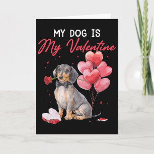 Carte Joli chiot teckel Saint-Valentin propriétaire Mon 