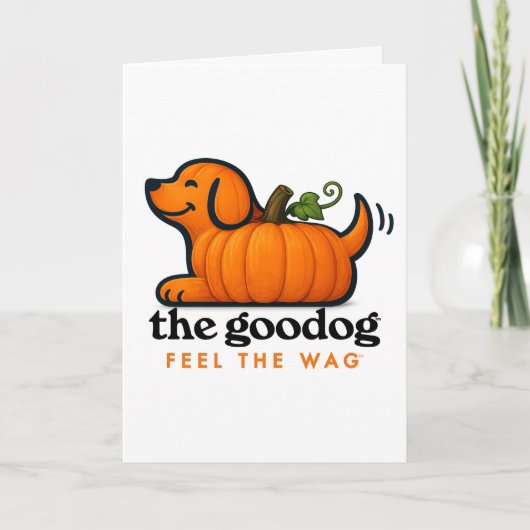 Carte Joli Citrouille Chien d'Automne Mignon (Devant)