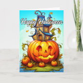 Carte Joli Citrouille d'Halloween (Devant)
