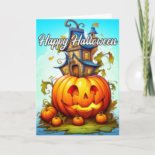 Carte Joli Citrouille d'Halloween (Devant)