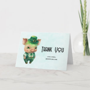 Carte Joli Cochon de Conte de Fées Vert en Tenue Chic Me