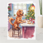 Carte Joli Cocker Spaniel Biscuit de Noël Cuisson de Noë (Devant)