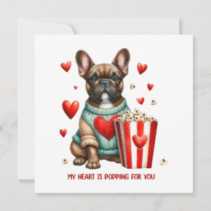 Carte Joli cœur de la Saint-Valentin de Bouledogue Franç