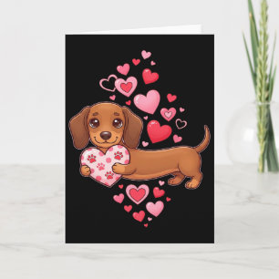 Carte Joli cœur de la Saint-Valentin de teckel drôle de 