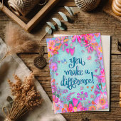 Carte Joli Coeur Floral Oiseaux Papillons Citation