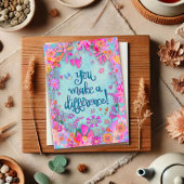 Carte Joli Coeur Floral Oiseaux Papillons Citation