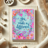 Carte Joli Coeur Floral Oiseaux Papillons Citation