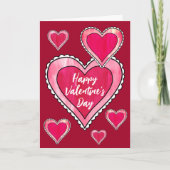 Carte Joli Coeur rose Bonne Valentines Accueil (Devant)