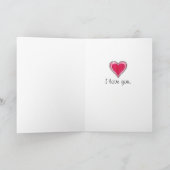 Carte Joli Coeur rose Bonne Valentines Accueil (Intérieur)