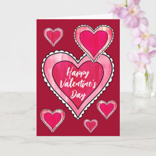 Carte Joli Coeur rose Bonne Valentines Accueil