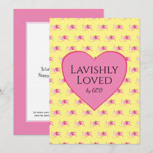 Carte Joli Coeur rose Personnalisé Jaune Valentin