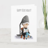 Carte Joli Coiffeur Girl Sèche-Cheveux Anniversaire (Devant)