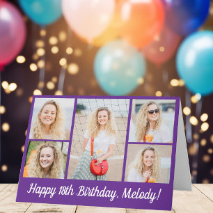 Carte Joli Collage Photo Anniversaire Violet Personnalis