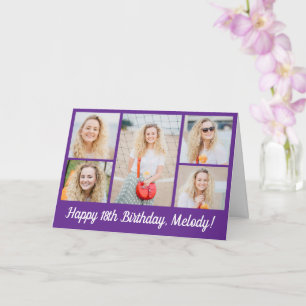 Carte Joli Collage Photo Anniversaire Violet Personnalis
