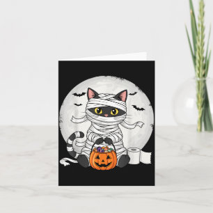 Carte Joli costume de momie de chat noir pour Halloween