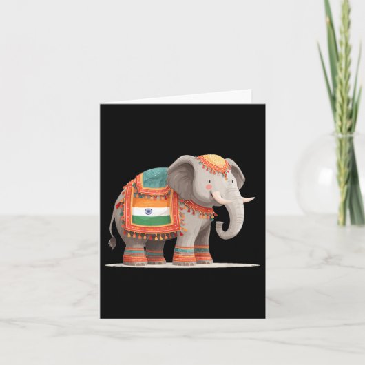 Carte Joli Costume D'Éléphant Pour Les Couleurs Indienne (Devant)