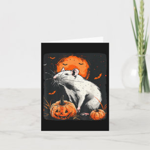 Carte Joli Costume D'Halloween Avec Ce Rat Blanc Et Ce P