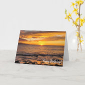 Carte Joli coucher de soleil Maui Orange (Fleur jaune)