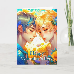 Carte Joli couple d'anime romantique pour la Saint-Valen