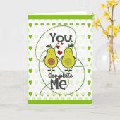 Carte Joli Couple de Avocats Drôles Toi Complète Moi (Fleur jaune)