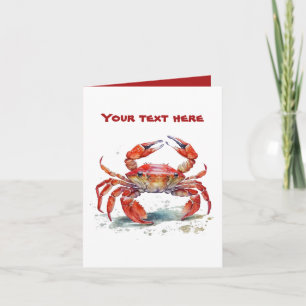 Carte Joli crabe de plage ajouter du texte