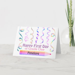 Carte Joli crayon personnalisé pour le premier jour de l