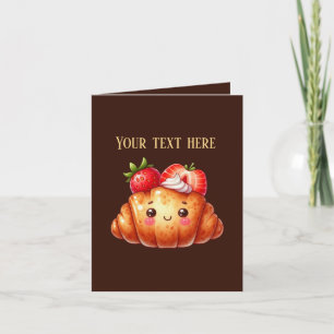 Carte Joli croissant de boulangerie personnalisable 
