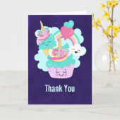 Carte Joli Cupcake et Glace Heureuse Merci (Fleur jaune)