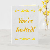 Carte Joli défilement Wedding shower conçu (Fleur jaune)