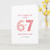 Carte Joli design rose On va ensemble comme 6 et 7 (Fleur jaune)