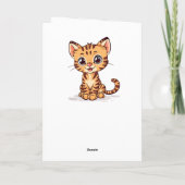 Carte Joli dessin animé Bengale Chat Kitten Anniversaire (Dos)