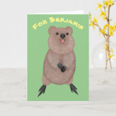 Carte Joli dessin animé joli sourire (Fleur jaune)