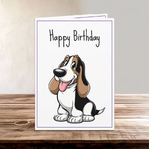 Carte Joli dessin Basset Hound Chien Chien Chien Chien C