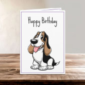 Carte Joli dessin Basset Hound Chien Chien Chien Chien C