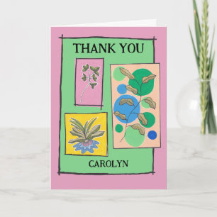 Carte Joli doodart 3 plantes, vos mots, merci
