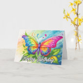 Carte Joli Doodle de papillon Abstrait coloré (Fleur jaune)