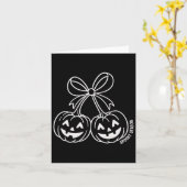 Carte Joli Double Citrouille Jack O Lantern Visage Arc S (Fleur jaune)