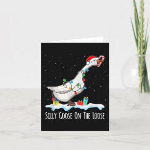 Carte Joli drôle de Père Noël Canard Oie Ridicule en lib