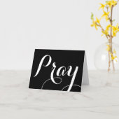 Carte joli écriture de script PRAY | (Fleur jaune)