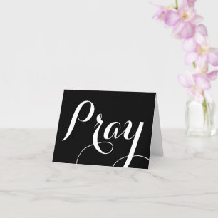 Carte joli écriture de script PRAY  