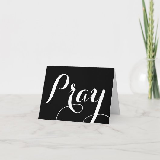 Carte joli écriture de script PRAY | (Devant)