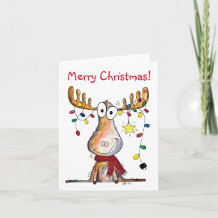 Carte Joli élan de Noël fantaisiste