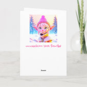 Carte Joli Elfe Rose Whimsical Noël personnalisé (Dos)