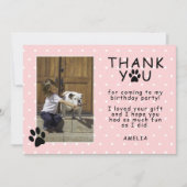 Carte Joli Empreinte de patte rose Merci d'anniversaire (Devant)