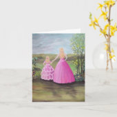 Carte Joli en rose (Fleur jaune)