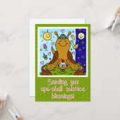 Carte Joli Escargot Coquille d'été Solstice d'été Bénédi (Devant/Arrière en situation)