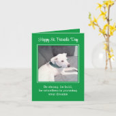 Carte Joli et drôle de chiot chien joyeux St Patrick's D (Fleur jaune)