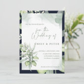 Carte Joli Eucalyptus Feuille Monogramme Mariage de verd (Debout devant)