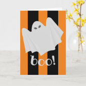 Carte Joli fantôme d'Halloween Orange Noir "Spook-tacula (Fleur jaune)